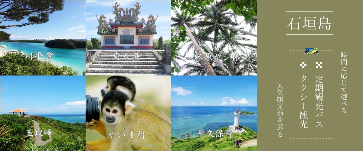 石垣島内レンタカー・定期観光バス・タクシー観光